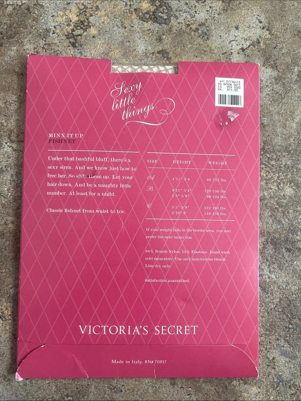Victoria's Secret Nude Fishnet Tights Made in Italy Y2K NWT